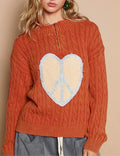 Cable-knit Peace Patch Sweater
