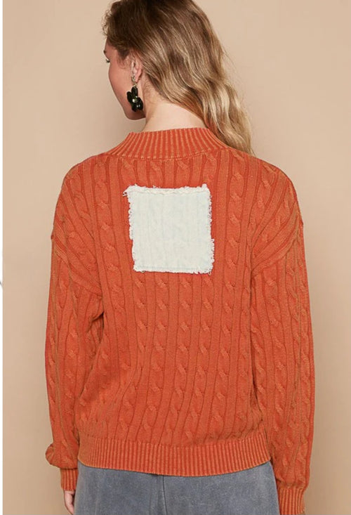 Cable-knit Peace Patch Sweater